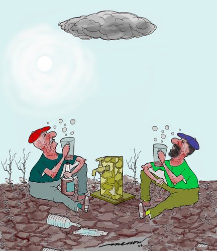 Cartoon: victims of climate change (medium) by kar2nist tagged drinking,victims,change,climate