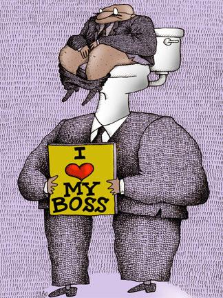 Cartoon: I love my Boss! (medium) by Gelico tagged my,boss,love,work,gelico