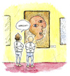 Cartoon: Neulich in der Gemäldegalerie (small) by Bülow tagged kunst ausstellung galerie gemälde psychiatrie zwangsjacke