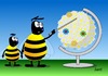 Cartoon: Bee Globe (small) by berti tagged biene,globus,blumen,orientierung,inkscape
