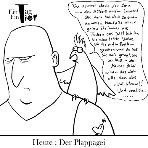 Cartoon: Der Plappagei (medium) by Mistviech tagged tiere,natur,pappagei,plappern,labern,tratschen