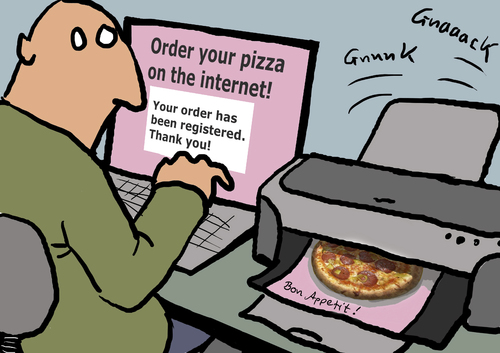 Cartoon: Internetpizza 2 (medium) by Mistviech tagged pizzapitch