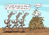 Cartoon: Macho (small) by BiSch tagged ostern,easter,bunny,huhn,henne,hen,chicken,hase,osterhase,nest,ei,egg,macho
