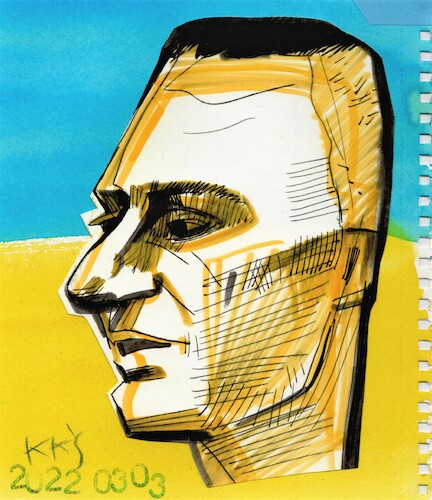 Cartoon: Klitschko. Mayor of Kyiv (medium) by Kestutis tagged putin,russia,war,ukraine,sketch,kyiv,kestutis,lithuania