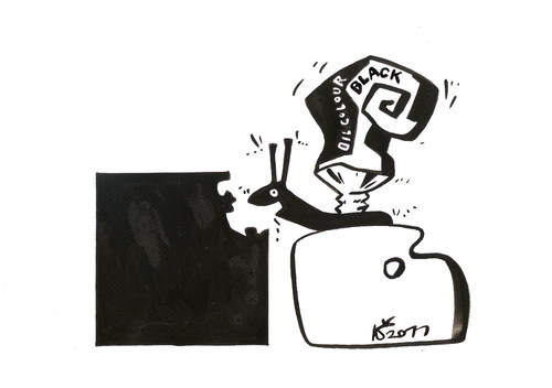 Cartoon: Black square. Snail Diet (medium) by Kestutis tagged malerei,painting,art,kunst,ernährung,lithuania,kestutis,black,square,kazimir,malevich,suprematism,schnecke,snail,diet