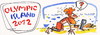 Cartoon: OLYMPIC ISLAND. Rowing eight (small) by Kestutis tagged olympic,island,rowing,eight,london,2012,paddle,sun,summer,sport,comic,strip,ocean,palm,kestutis,siaulytis,lithuania,skull,pirate,sword,dirk,dagger