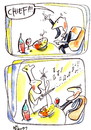 Cartoon: PIZZA AND MUSIC (small) by Kestutis tagged pizza,music,cook,chief,string,scores,wine,restaurant,tavern