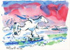 Cartoon: Skating in the Arctic Ocean (small) by Kestutis tagged winter sports olympic skating arctic ocean animal nature polar bear lights aurora borealis sochi 2014 kestutis lithuania