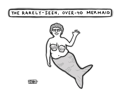 Cartoon: Rare Sighting (medium) by a zillion dollars comics tagged ocean,fantasy,mermaid,movies,aging,nature