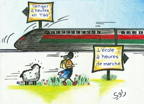 Résultat de recherche d'images pour "caricatures du TGV MAROC"