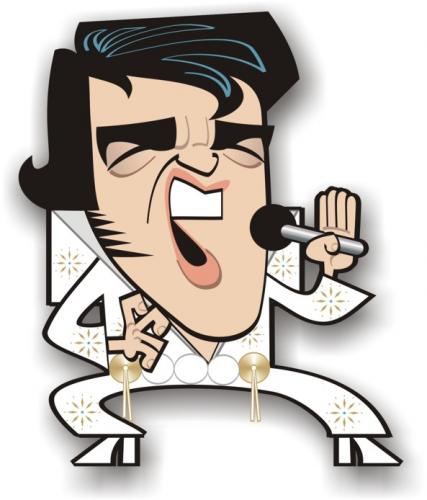 Cartoon: Elvis 77 (medium) by spot_on_george tagged elvis,presley,king,caricature