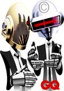 Cartoon: Daft Punk (small) by spot_on_george tagged daft,punk,caricature,gq,illustration