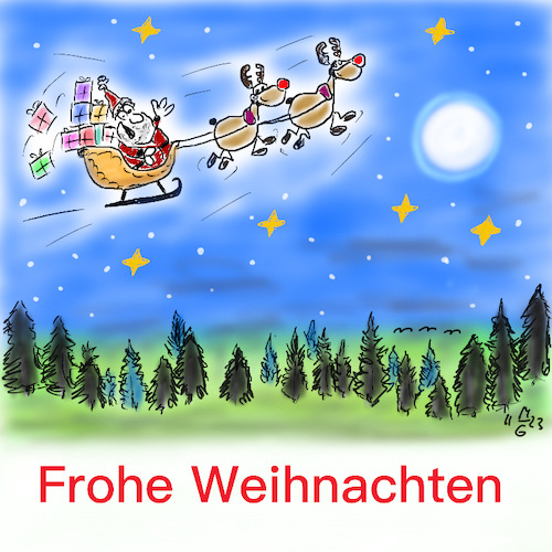 Cartoon: Frohe Weihnachten (medium) by legriffeur tagged weihnachten,nikolaus,noel,froheweihnachten,santaclaus,xmas