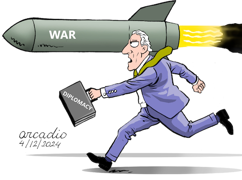 Cartoon: War vrs Diplmacy (medium) by Cartoonarcadio tagged war,diplomacy,dialogue,peace,russia,iran