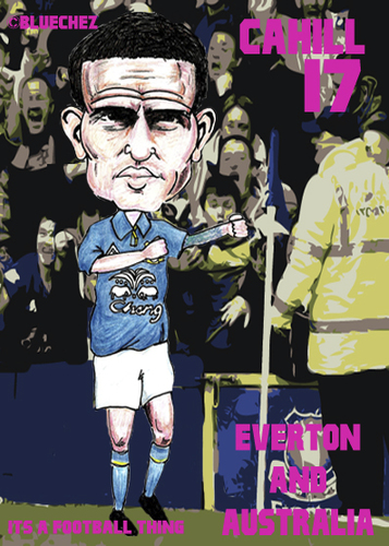 Cartoon: Tim Cahill - Everton and Austral (medium) by bluechez tagged tim,cahill,everton,australia,football,premiership
