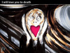 Cartoon: I will love you to death (small) by PETRE tagged munch,scream,love,death