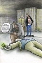 Cartoon: täterfoto (small) by Petra Kaster tagged krimi tod mord polizei kino kriminalität