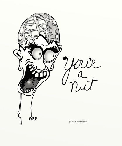 Cartoon: MAD NUTTY MAN (medium) by tonyp tagged arp,mad,man,arptoons