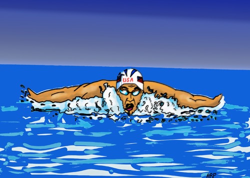 Cartoon: Swimmer (medium) by tonyp tagged arp,olympic,swimmer,water,games