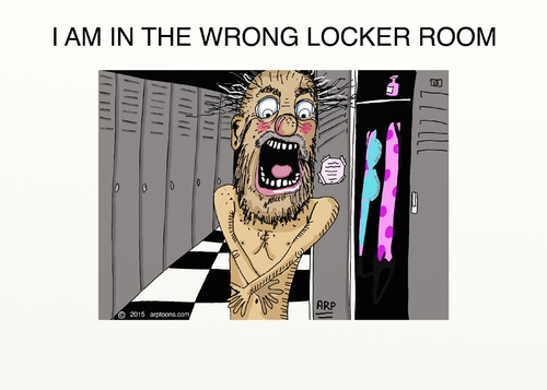 Cartoon: wrong locker room (medium) by tonyp tagged arp,lockers,room,gym