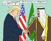 Cartoon: for the world peace (small) by MarkusSzy tagged usa,saudi,arabia,trump,king,salman,peace,weapons