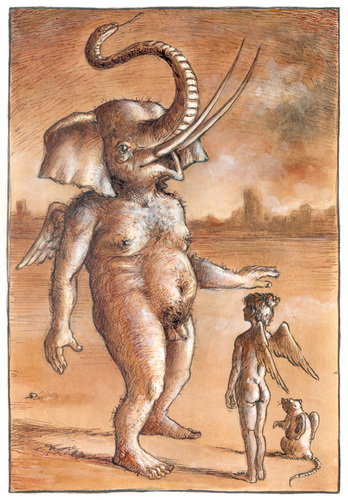 Cartoon: Einfach Fabelhaft (medium) by Thomas Bühler tagged fabel,alegorie,tiere,elefant