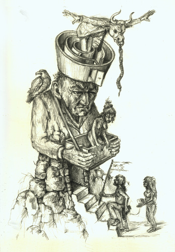 Cartoon: Jetzt oder nie (medium) by Thomas Bühler tagged alegorie,sagen,märchen,helden,antike