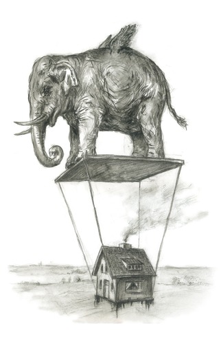 Cartoon: Mit Leichtigkeit (medium) by Thomas Bühler tagged leichtigkeit,fliegen,elefant,tiere