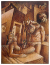 Cartoon: Die Höhle des Minotaurus (small) by Thomas Bühler tagged minotaurus,mann,stier,sagen,mythen,frau,sex,erotik,tier,griechenland
