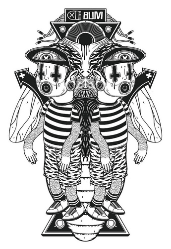 Cartoon: B.U.M. Tshirt contest (medium) by elmoro tagged underground,acid,housefly,tshirt,digital,illustrator,illustration