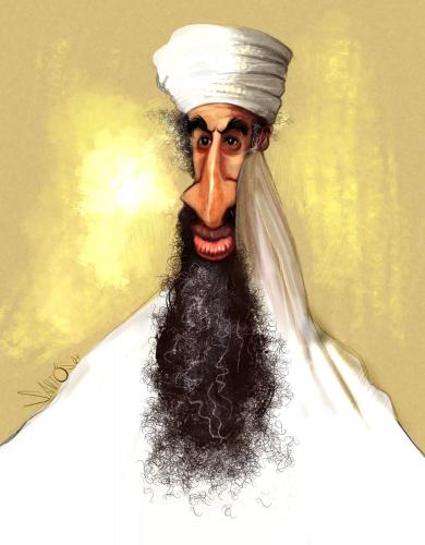 Cartoon: Bin Laden caricature (medium) by Caricaturas tagged bin,laden,caricature,al,kayeda,11,september,twin,towers
