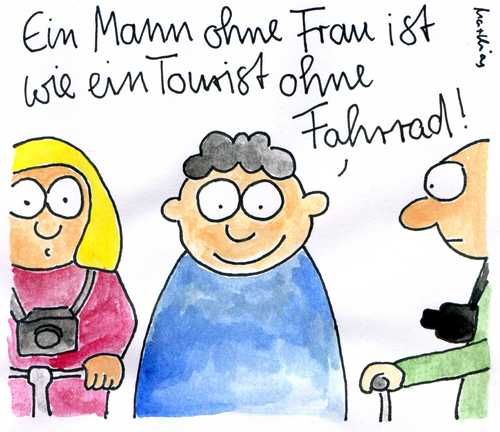 Cartoon: Berliner Redewendung (medium) by Matthias Schlechta tagged berlin,berliner,tourist,fahrrad,radfahren,tourismus,redewendungen,sprüche