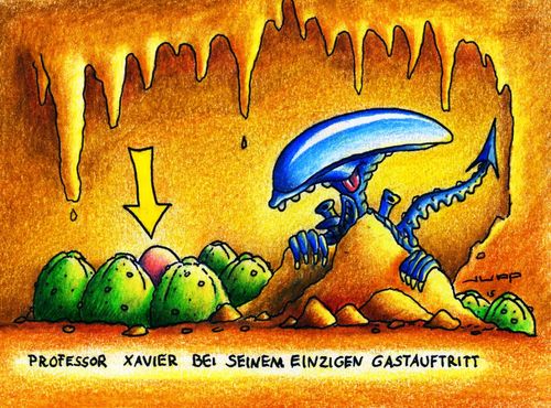 Cartoon: Großes Kino (medium) by Jupp tagged alien,professor,xavier,men,cartoon,jupp