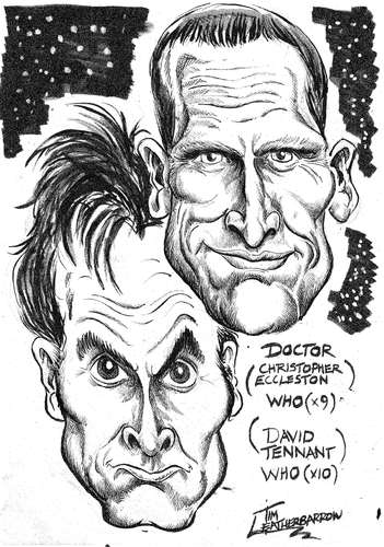 Cartoon: TWO DOCTOR WHOS (medium) by Tim Leatherbarrow tagged doctorwho,tardis,timelords,davidtennant,christophereccleston