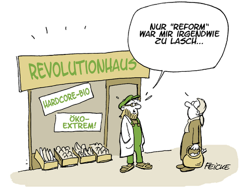Cartoon: Reformhaus (medium) by FEICKE tagged reform,revolution,reformhaus,öko,bio,reform,revolution,reformhaus,öko,bio