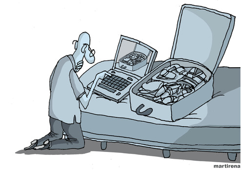 Cartoon: Technological dependence (medium) by martirena tagged tecnological,systems,dependent