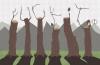 Cartoon: angry trees (small) by Holger Herrmann tagged baum holz abholzung umweltzerstörung fluchen ressources 