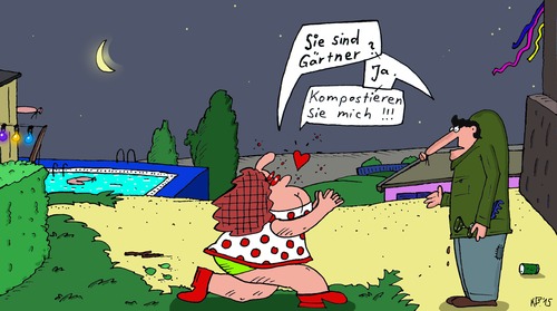 Cartoon: Anbetung (medium) by Leichnam tagged herzschmerz,kompost,liebe,gärtner,anbetung