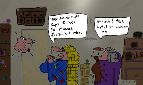 Cartoon: Ex (medium) by Leichnam tagged ex,mann,schwebend,faszination,kotzen