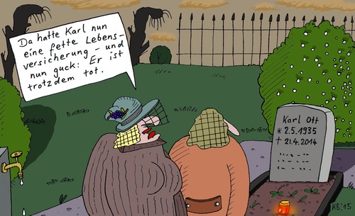Cartoon: Karl (medium) by Leichnam tagged karl,ott,friedhof,grab,totenacker,hinterbliebene,der,tod,lebensversicherung,trotzdem,stille,düsternis