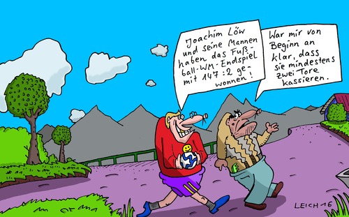 Cartoon: Löw (medium) by Leichnam tagged löw,fußball,weltmeisterschaft,endspiel,muffel,pessimist,ergebnis,sieger,gewinner