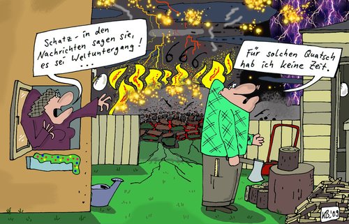 Cartoon: News (medium) by Leichnam tagged news,nachrichten,weltuntergang,666,keinezeit,quatsch