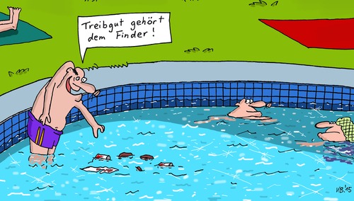 Cartoon: schwimmend (medium) by Leichnam tagged schwimmend,treibgut,sommer,sonne,hitze,urlaub,freibad,schwimmbad,plantschen,badegast