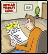 Cartoon: Bipolar Feedback Card (small) by cartertoons tagged bipolar,psychology,customer,feedback,opinions