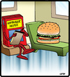 Cartoon: Hamburger Helper (small) by cartertoons tagged hamburger helper psychology psychiatry treatment office therapy therapist