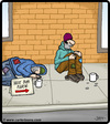 Cartoon: Next bum please (small) by cartertoons tagged bum,bums,beggar,beggars,panhandlers,vagrants,vagabonds
