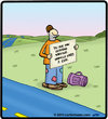 Cartoon: Samville (small) by cartertoons tagged sam,sign,hitch,hiker,roadside,road,ride