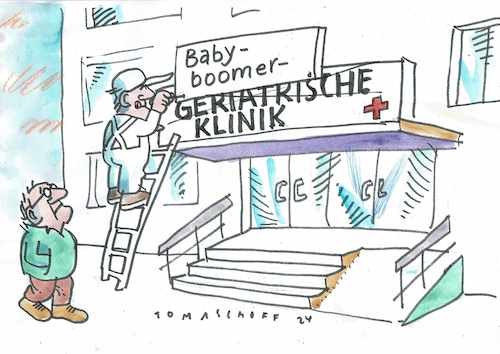 Cartoon: Boomer (medium) by Jan Tomaschoff tagged dmografie,babyboomer,alter,dmografie,babyboomer,alter