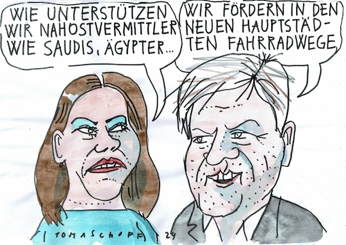 Cartoon: Fahrradwege (medium) by Jan Tomaschoff tagged grüne,politik,umwelt,idealismus,grüne,politik,umwelt,idealismus