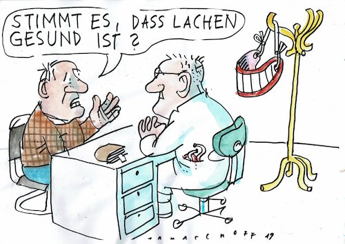 Cartoon: Lachen (medium) by Jan Tomaschoff tagged gesundheit,humor,medizin,gesundheit,humor,medizin